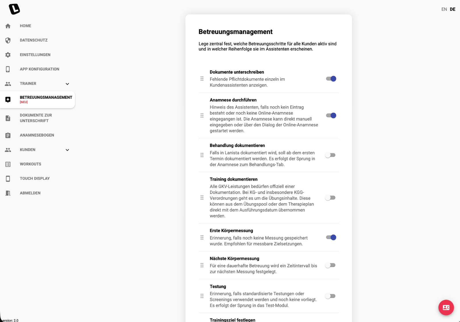 Lanista Kundenbindung – Produktansicht